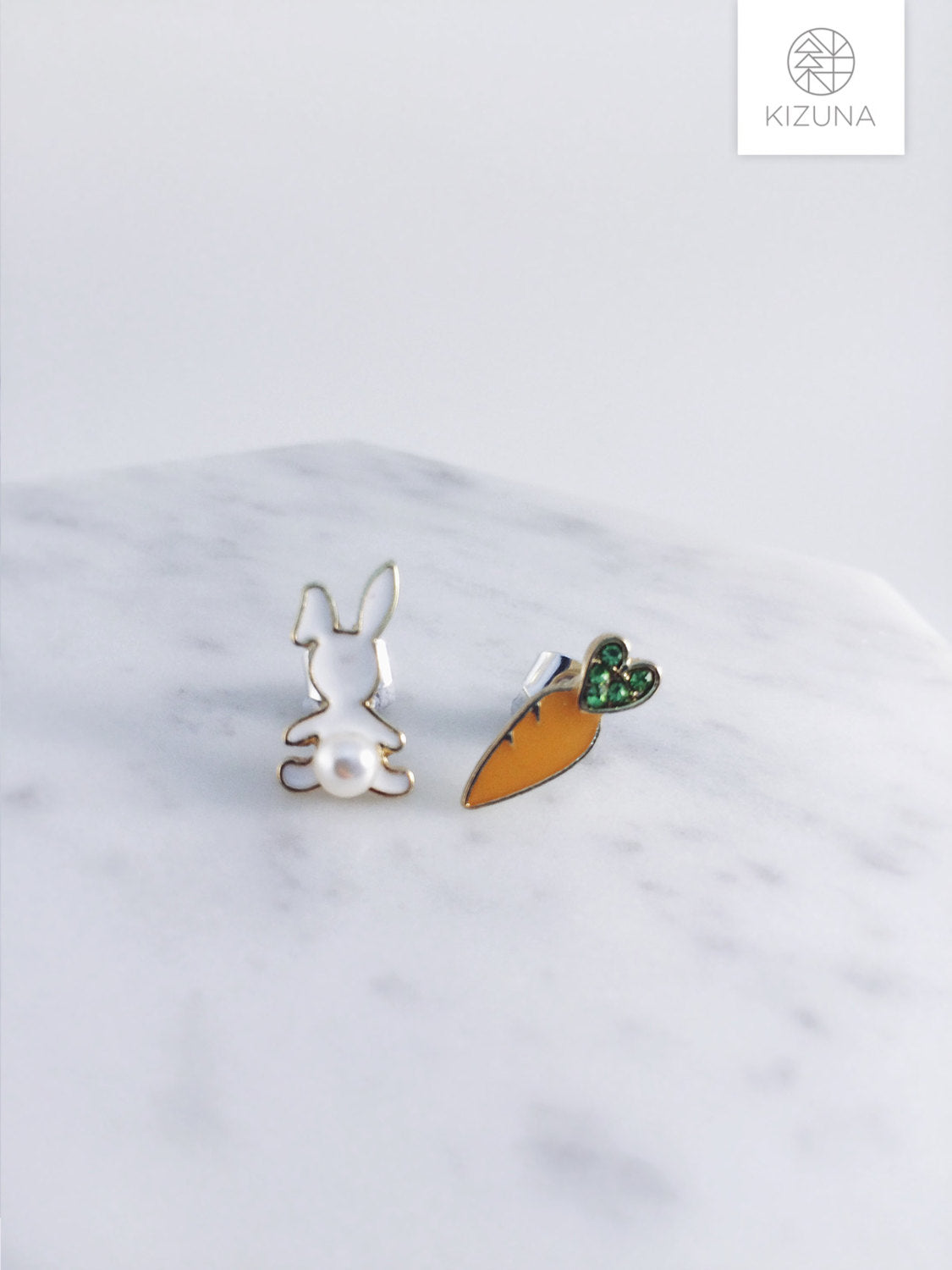 Rabbit & Carrot Earring Set