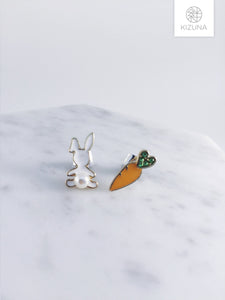 Rabbit & Carrot Earring Set