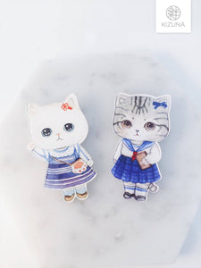 Cat School Uniform Pin