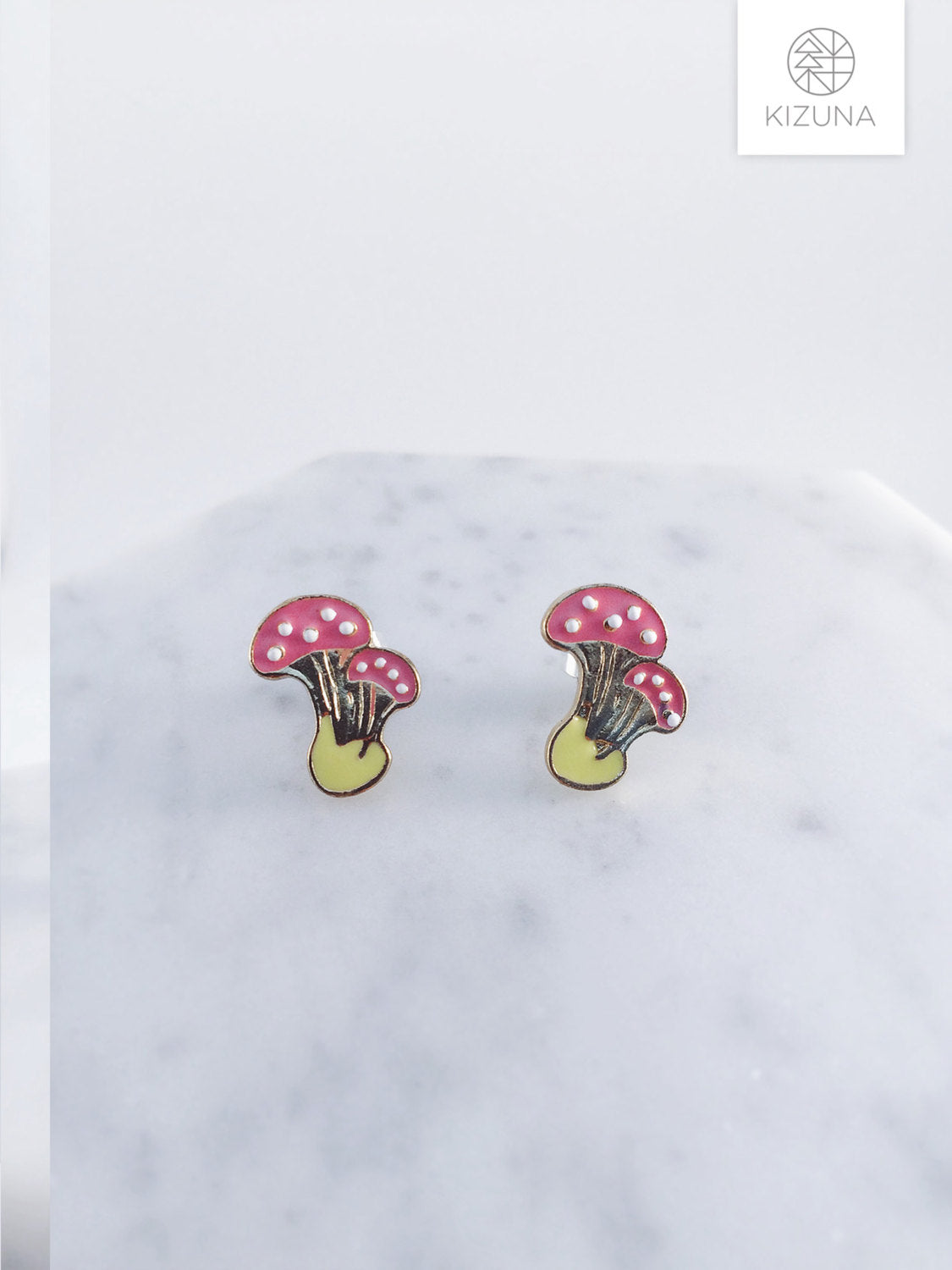 Mushroom Necklace & Earring Studs