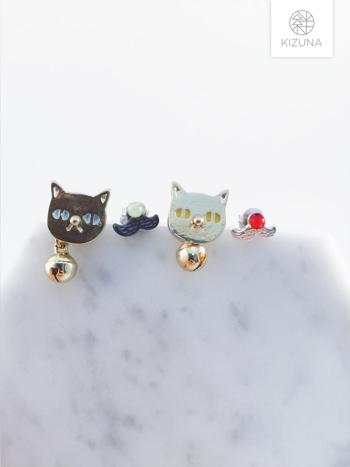 Hipster Cat w Mustache Earring (2 Styles)