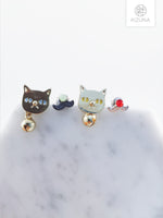 Load image into Gallery viewer, Hipster Cat w Mustache Earring (2 Styles)
