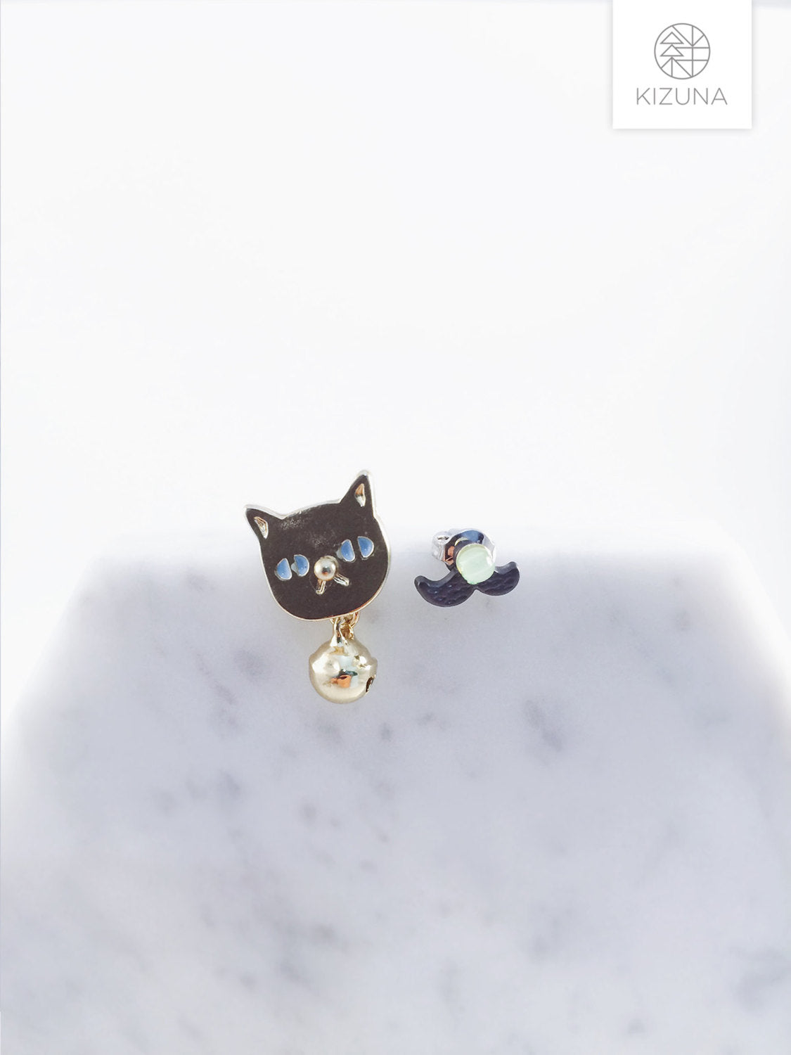 Hipster Cat w Mustache Earring (2 Styles)