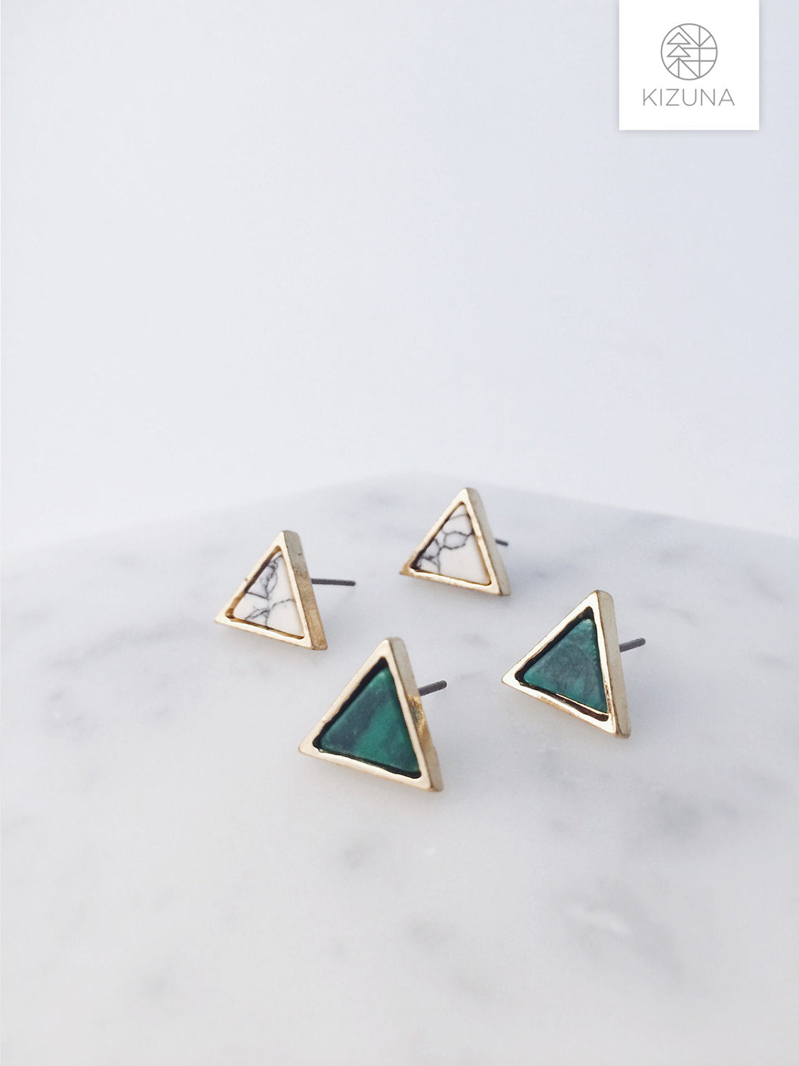 Triangle Marble Earrings (4 Styles)