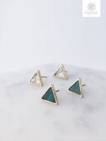 Load image into Gallery viewer, Triangle Marble Earrings (4 Styles)
