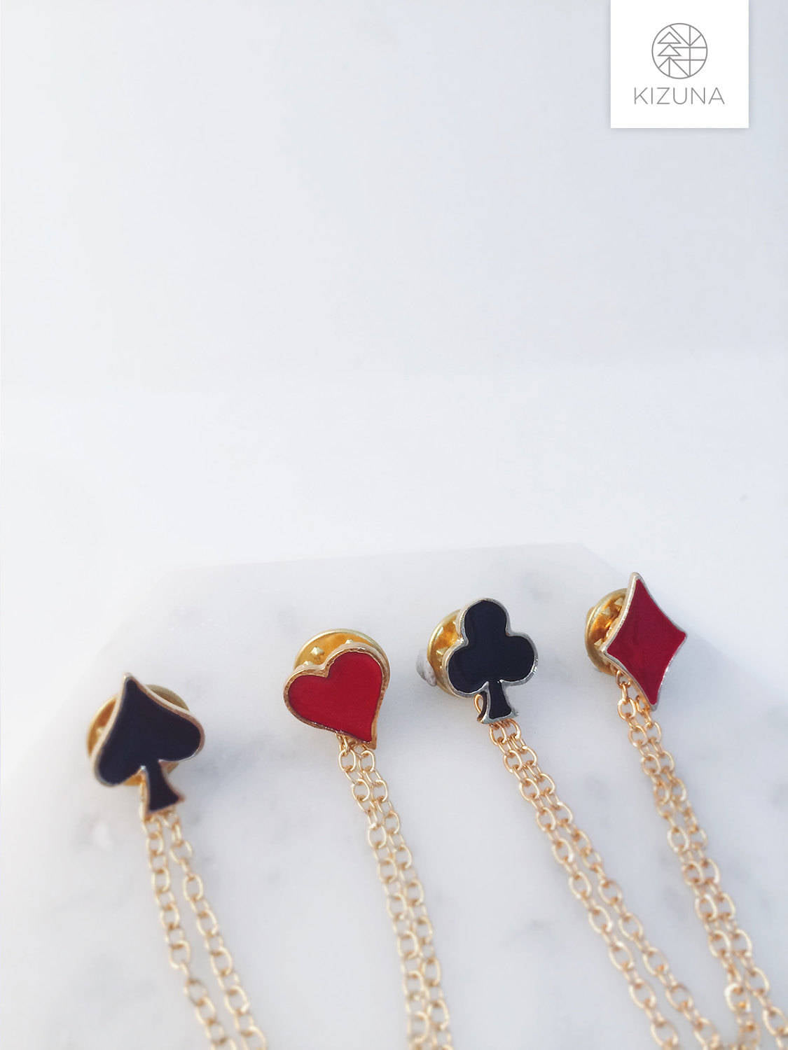 Playing Trump Card Symbol Collar Pins (Mix & Match)