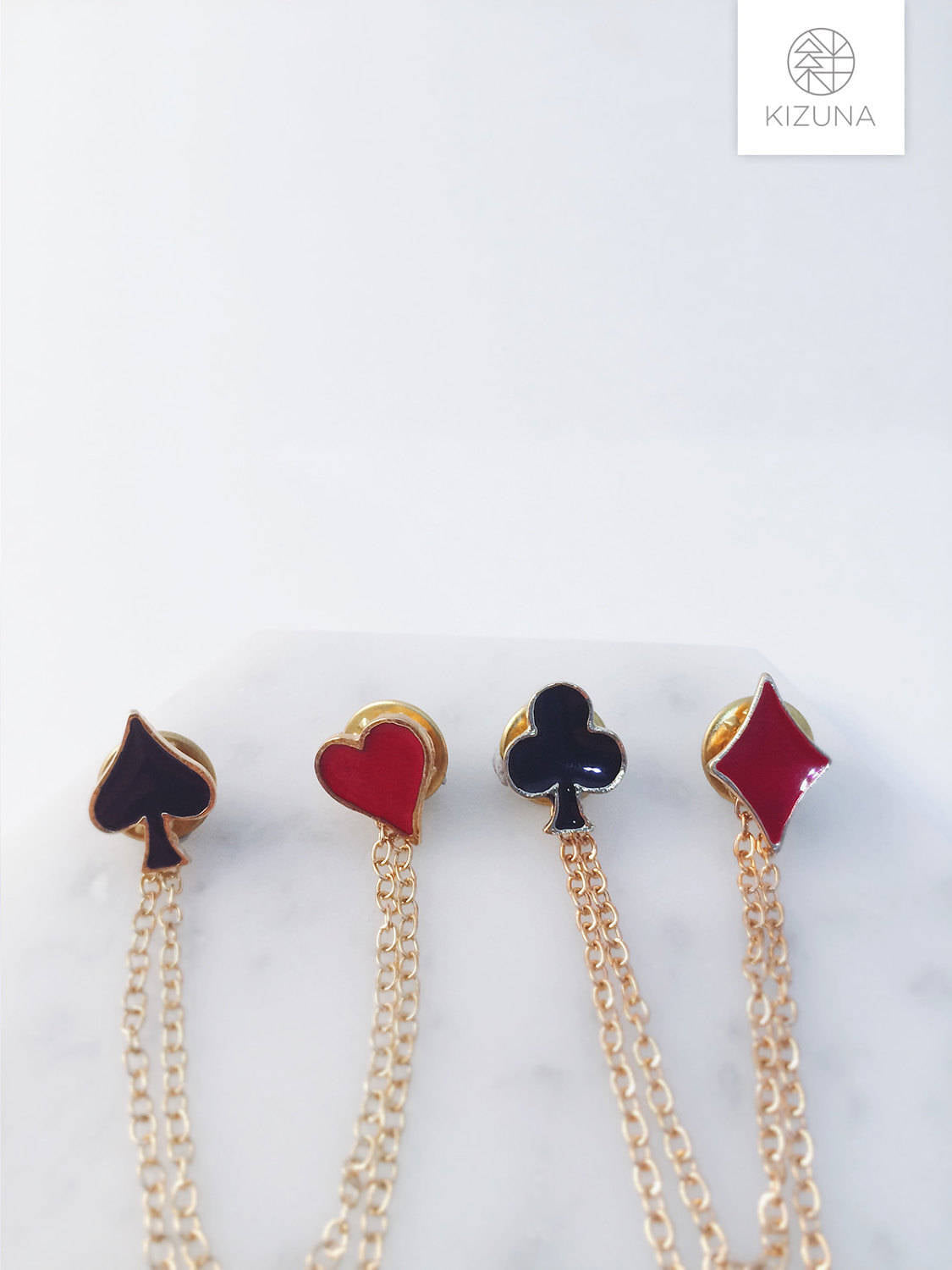 Playing Trump Card Symbol Collar Pins (Mix & Match)