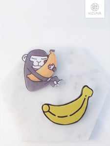 Monkey & Banana Acrylic Pin