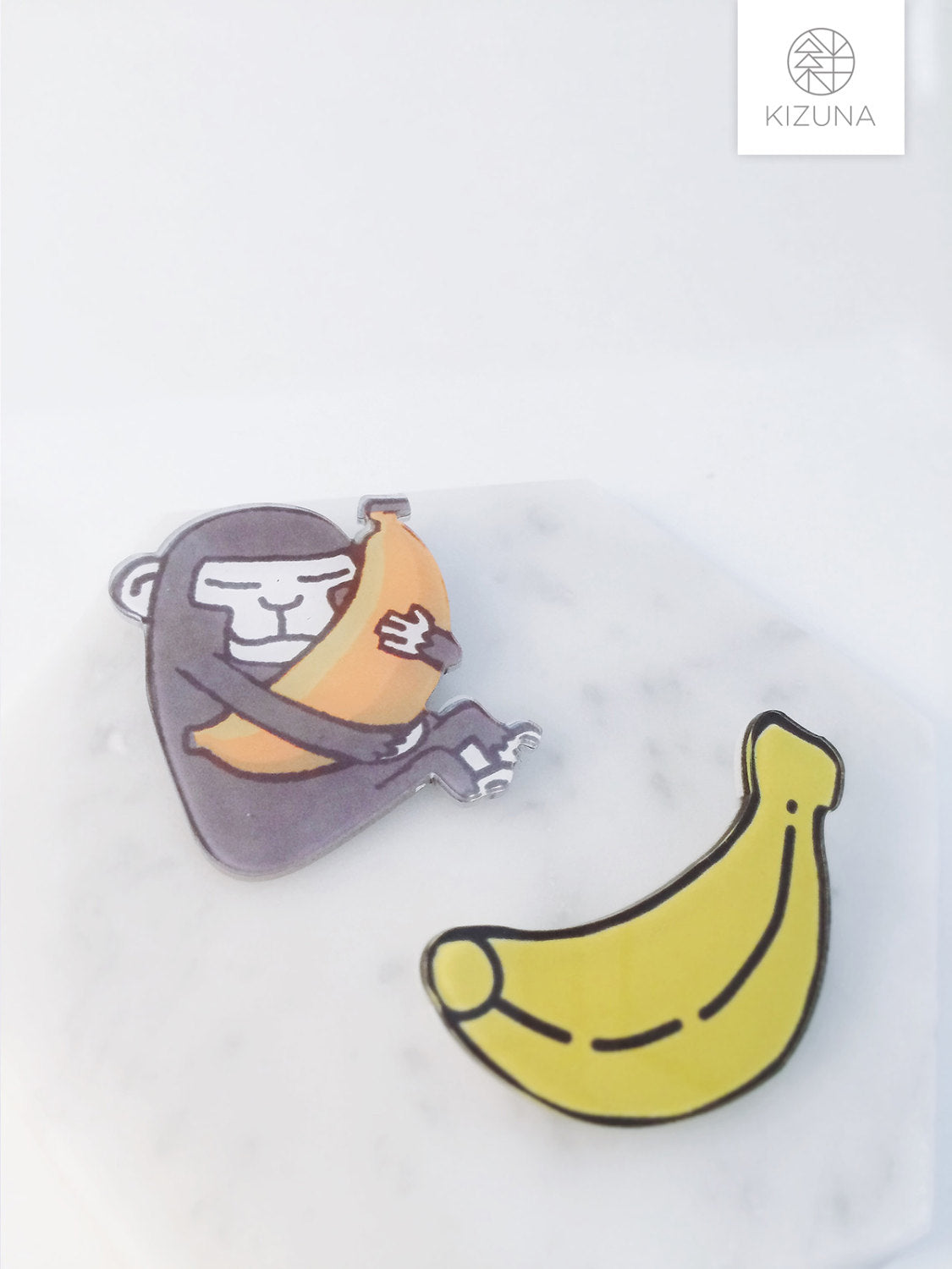 Monkey & Banana Acrylic Pin