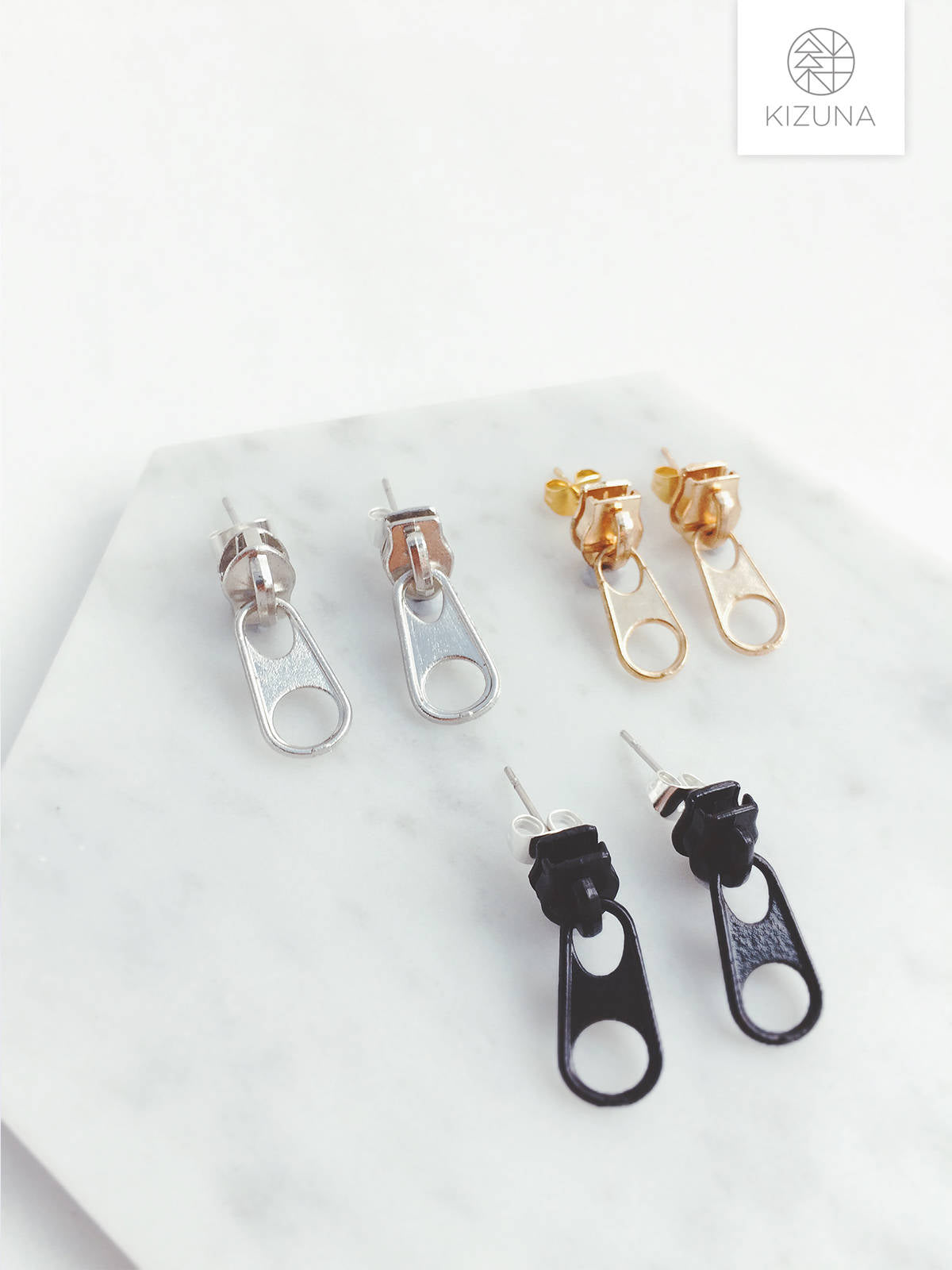 Zipper earrings on sale