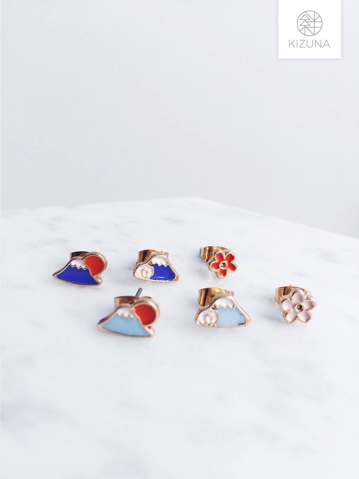 Japanese Mt. Fuji Earring Set (2 Colors)