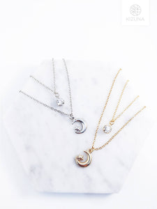 Multi Layered Moon & Star Necklace (2 Colors)