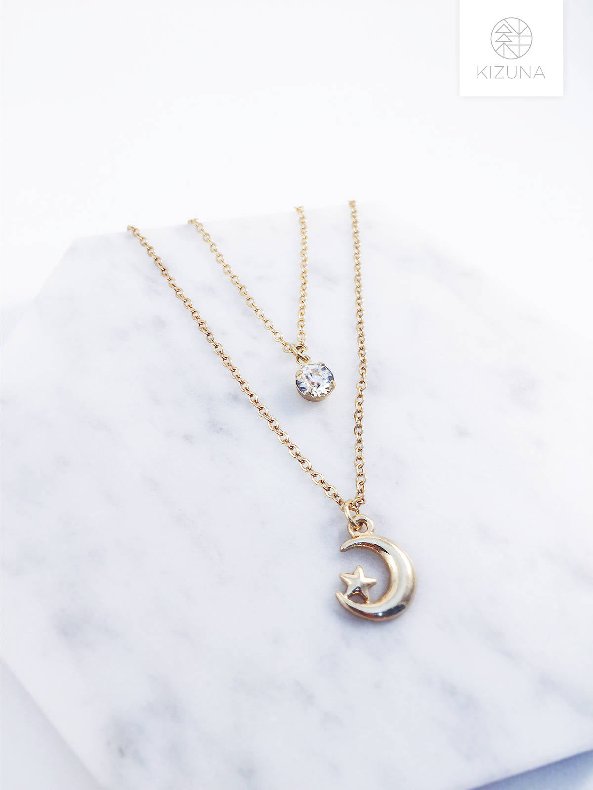 Multi Layered Moon & Star Necklace (2 Colors)