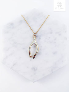 Minimalist Wishbone Long Necklace