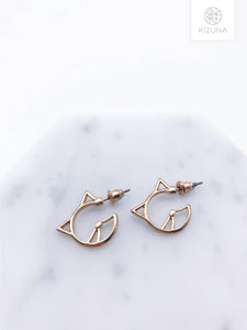 3D Cat Hoop Earrings