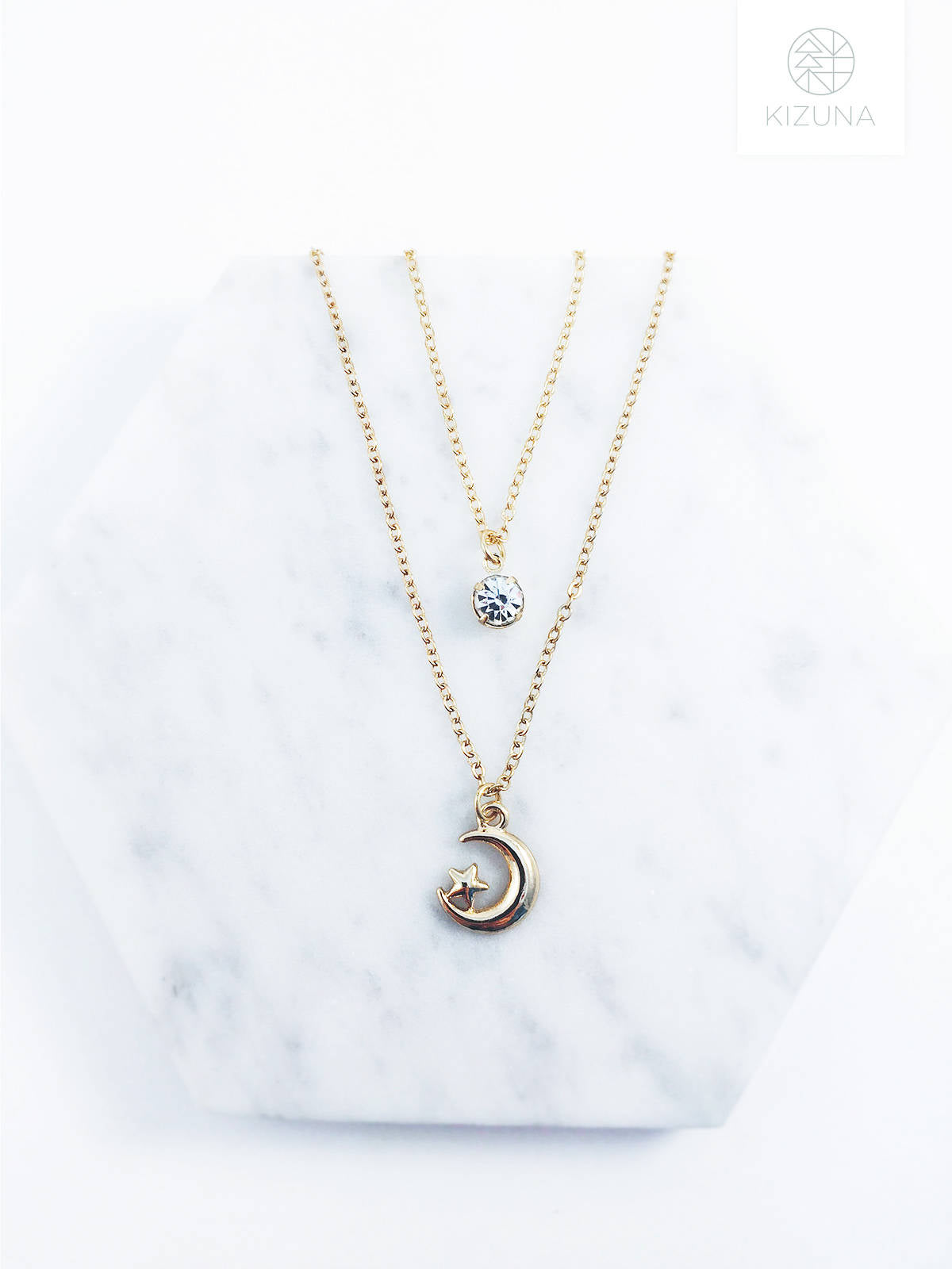 Multi Layered Moon & Star Necklace (2 Colors)