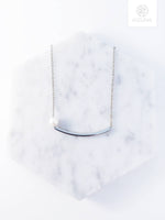 Load image into Gallery viewer, Minimalist Bar Necklace w Pearl
