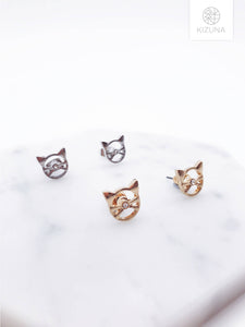 Minimalist Cat Stud Earrings