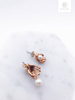 Load image into Gallery viewer, Holding Hand w Pearl Stud Earrings
