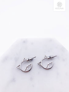 3D Cat Hoop Earrings