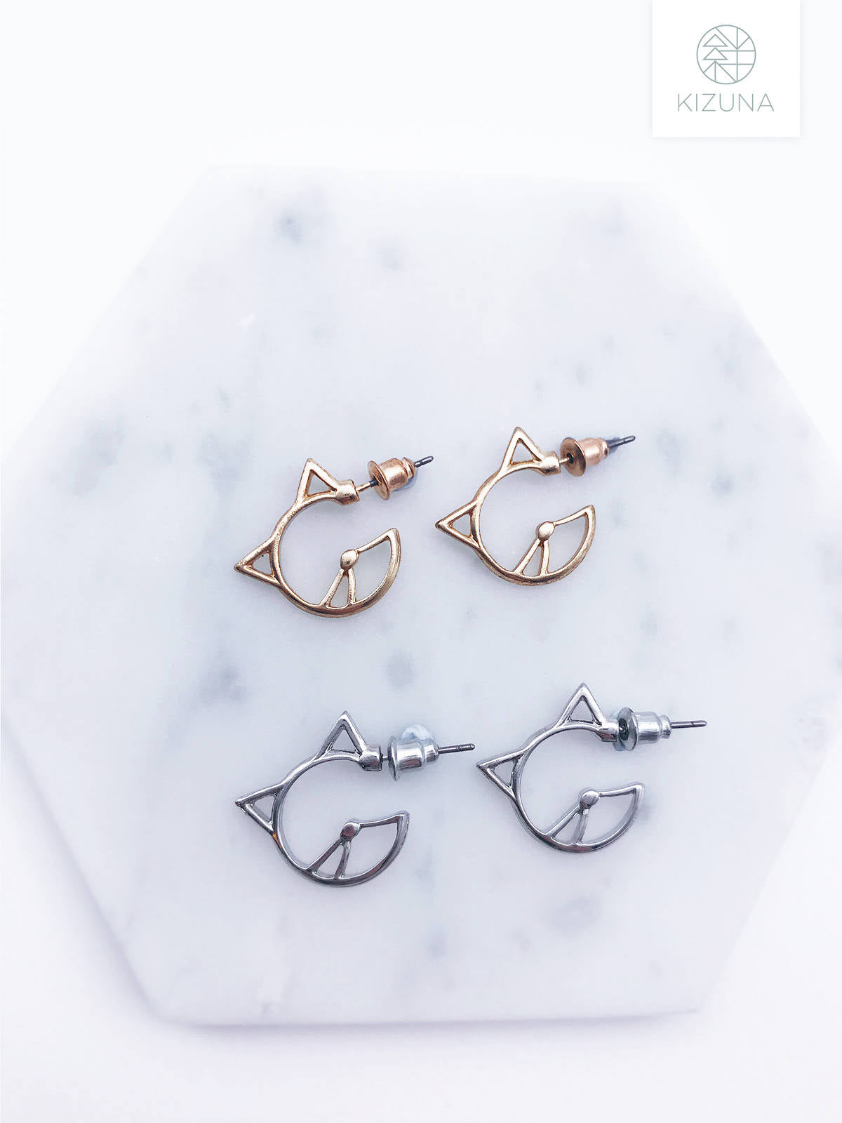 3D Cat Hoop Earrings