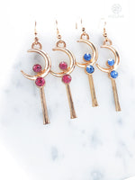 Load image into Gallery viewer, Sailor Moon Crystal Moon Earrings (2 Colors)
