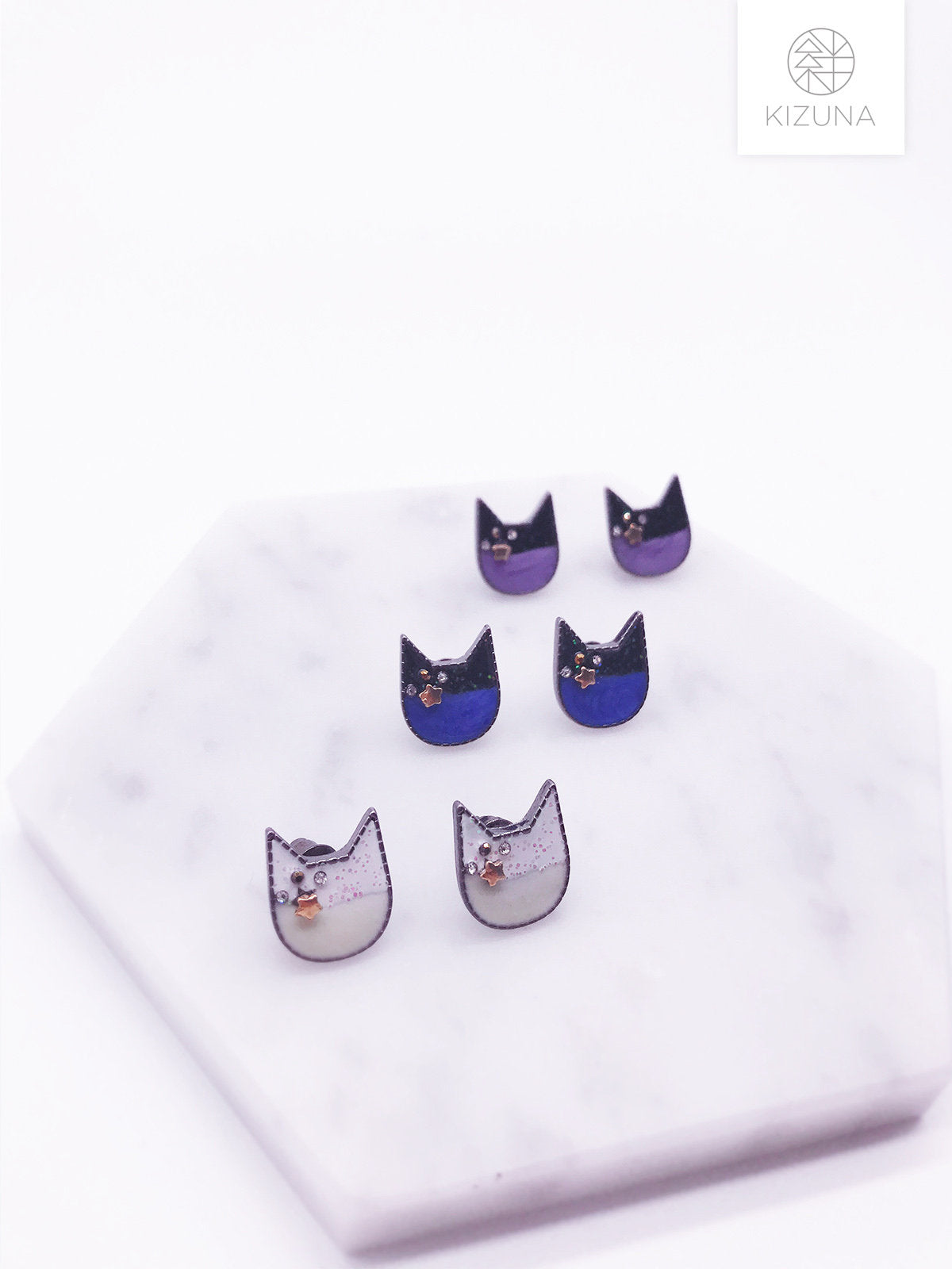 Galaxy Cat Stud Earrings (3 Colors)