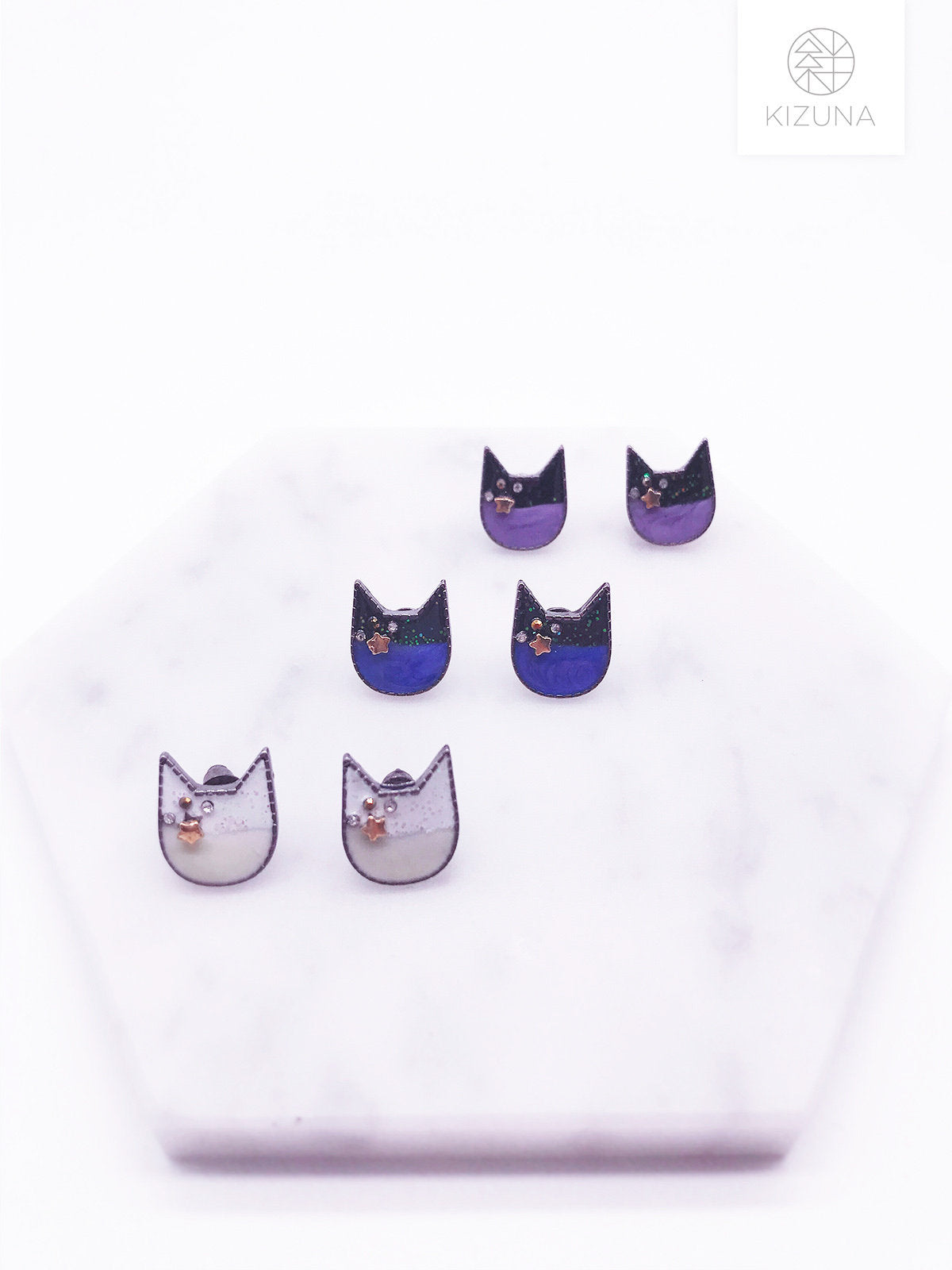 Galaxy Cat Stud Earrings (3 Colors)