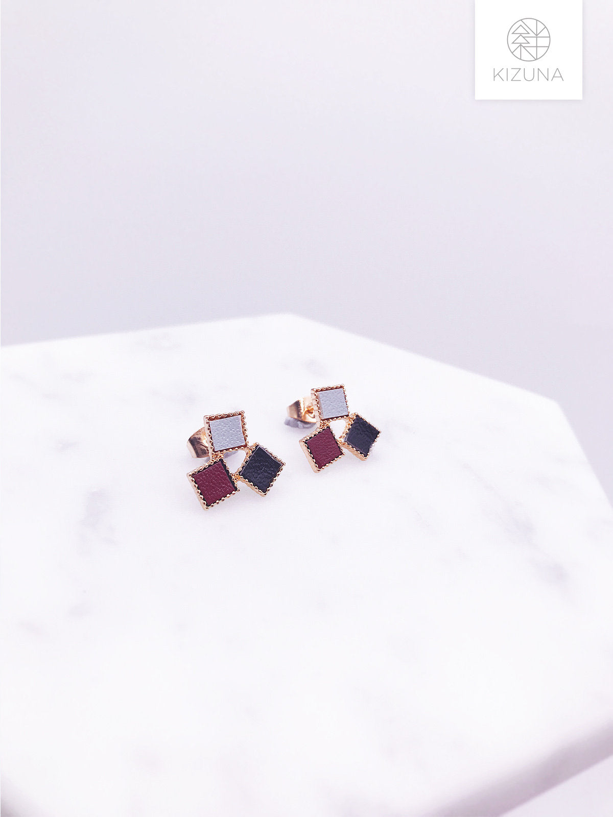 Minimalist Colorful Leather Stud Earring (3 Colors)