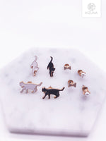 Load image into Gallery viewer, Black &amp; White Cat Mix &amp; Match Earring Set
