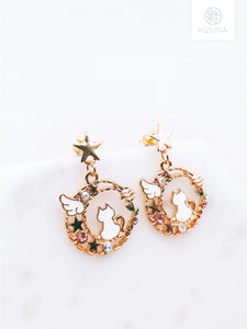 Space Cat Dangling Earrings (2 Colors)