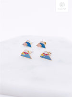 Load image into Gallery viewer, Japan Mt. Fuji Sakura Stud Earrings (2 Styles)
