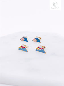 Japan Mt. Fuji Sakura Stud Earrings (2 Styles)