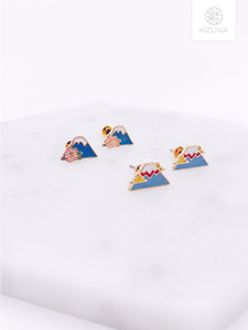 Japan Mt. Fuji Sakura Stud Earrings (2 Styles)