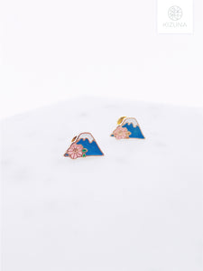 Japan Mt. Fuji Sakura Stud Earrings (2 Styles)