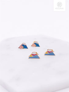 Japan Mt. Fuji Sakura Stud Earrings (2 Styles)