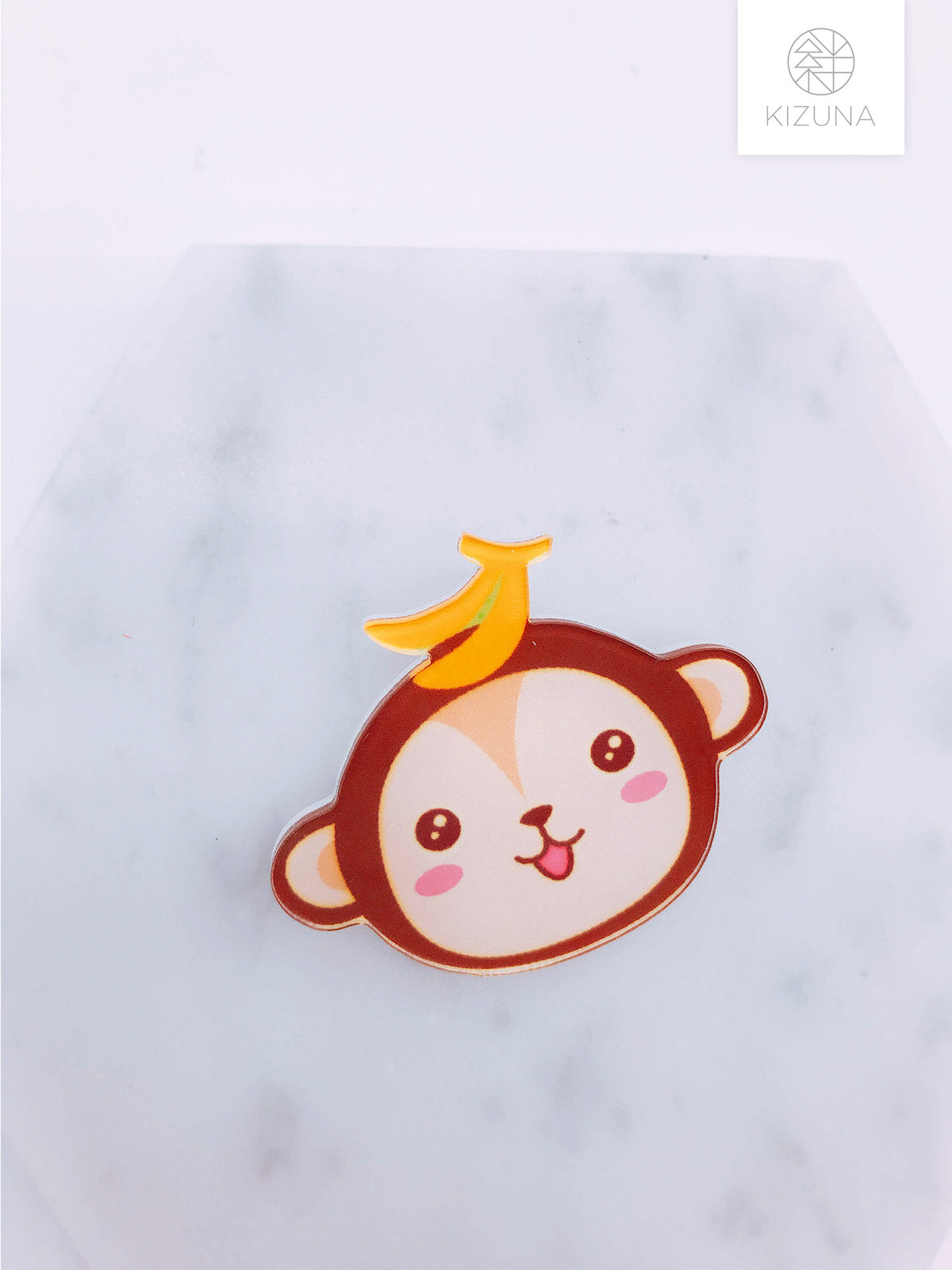 Monkey & Banana Acrylic Pin