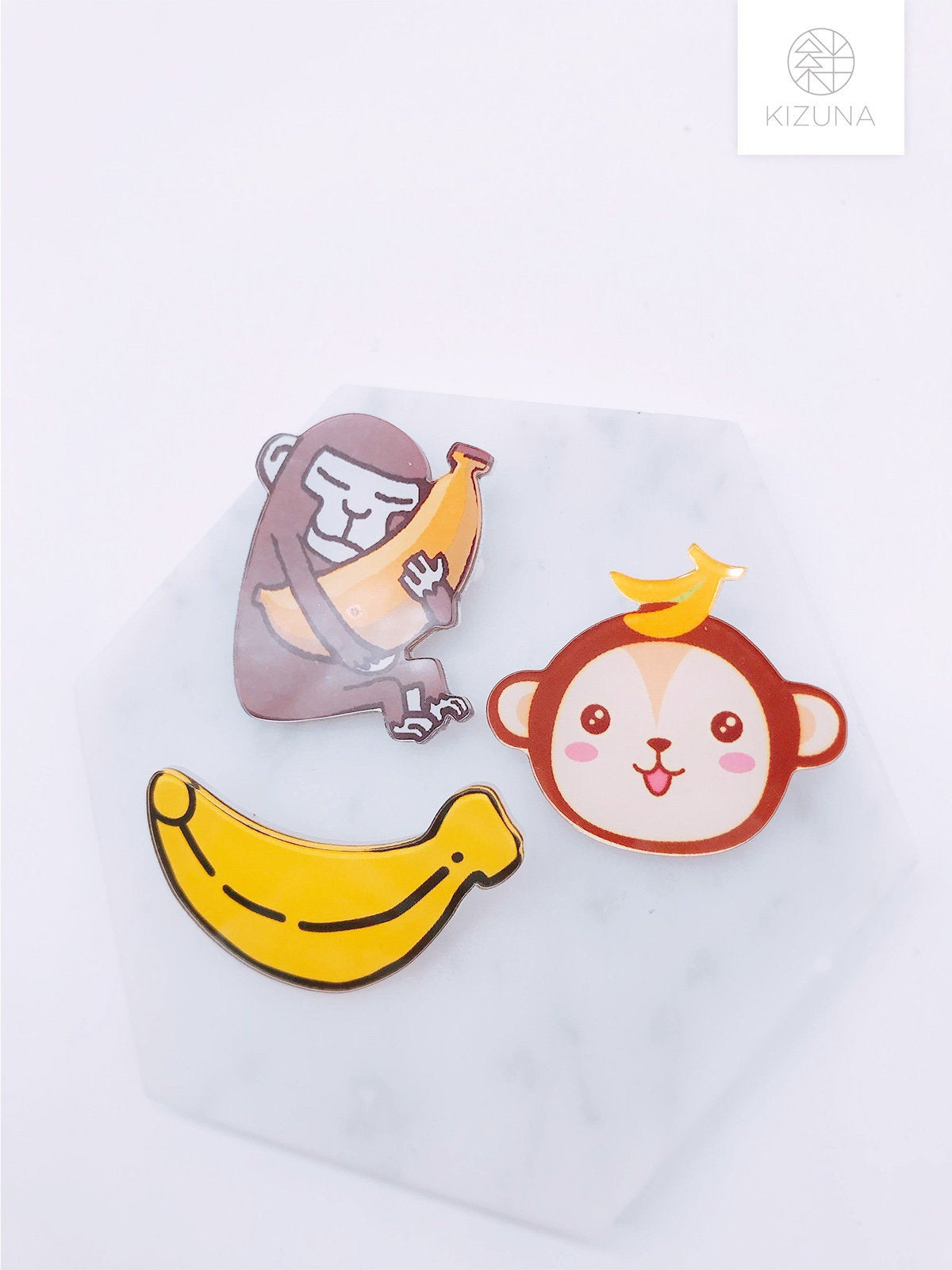 Monkey & Banana Acrylic Pin