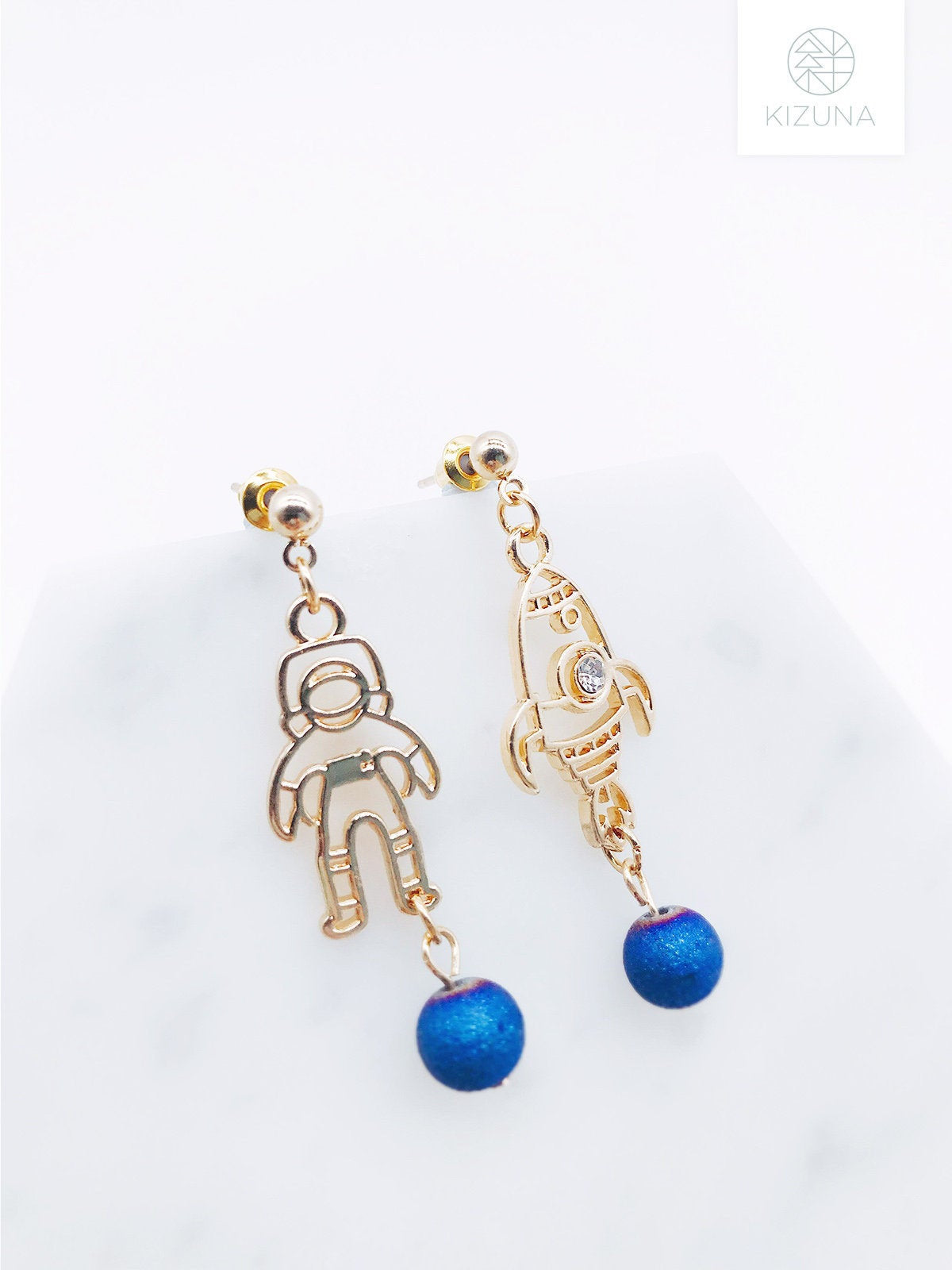 Space Rocket & Astronaut Dangling Earring