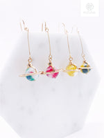 Load image into Gallery viewer, Saturn Drop Earrings (2 Colors)
