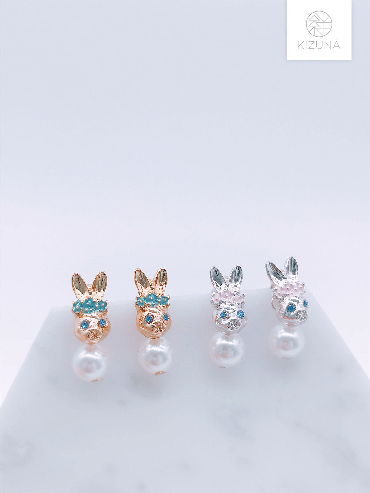 Rabbit Princess Earring w Pearl (2 Colors)