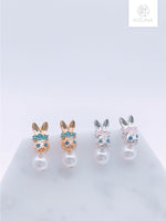 Load image into Gallery viewer, Rabbit Princess Earring w Pearl (2 Colors)
