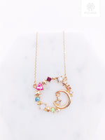 Load image into Gallery viewer, Sailor Moon Rounded Crystal Necklace
