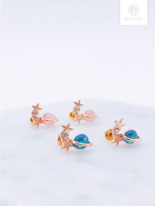 Saturn & Shiny Star Earrings