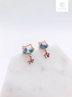 Load image into Gallery viewer, Space Cat Dangling Earrings
