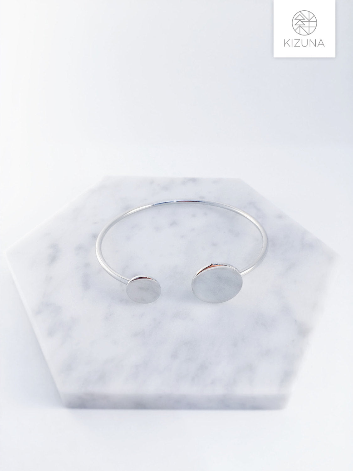 Double Circle Cuff Bangle - Minimalist Design