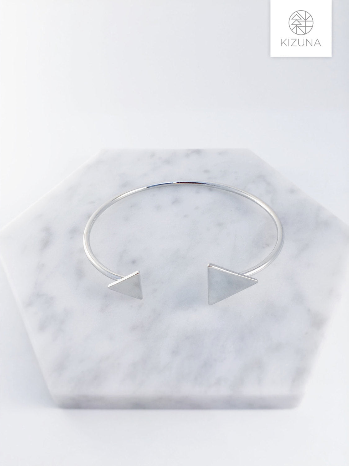 Double Triangle Cuff Bangle- Minimalist Design