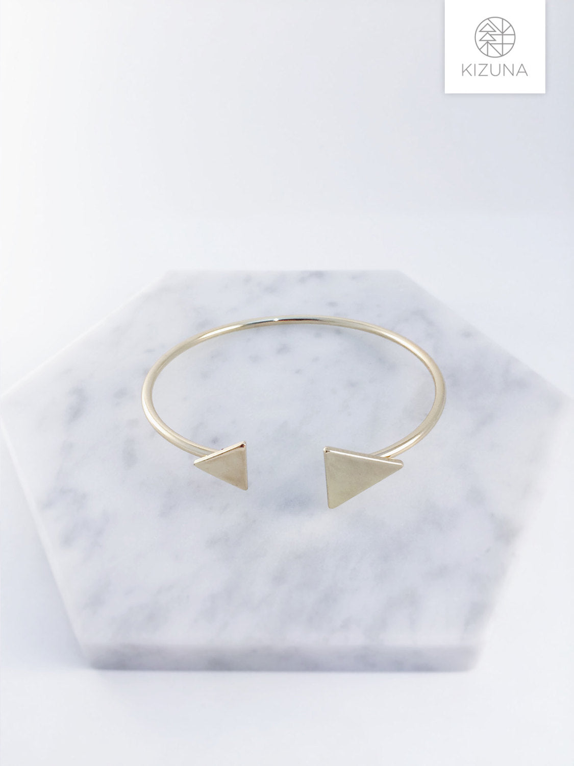 Double Triangle Cuff Bangle- Minimalist Design