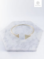 Load image into Gallery viewer, Double Triangle Cuff Bangle- Minimalist Design
