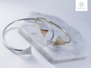 Double Triangle Cuff Bangle- Minimalist Design